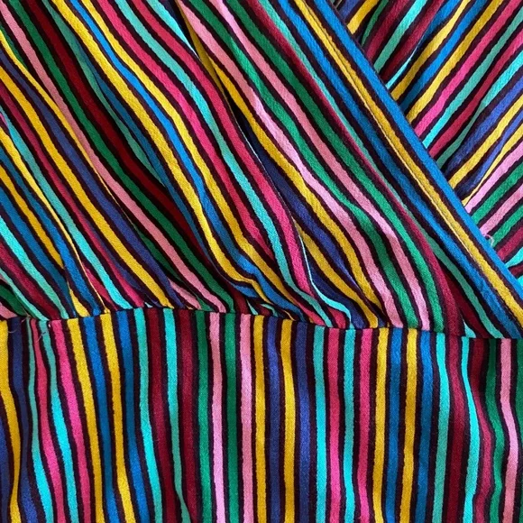 Maeve By Anthropology Multicolor V Neck Wrap Long Sleeve Top w/ Tie Size 4 Small - Picture 7 of 12